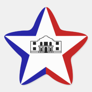 Pegatina En Forma De Estrella Bandera de San Antonio