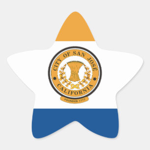 Pegatina En Forma De Estrella Bandera de San José