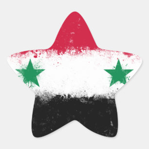 Pegatina En Forma De Estrella Bandera de Siria