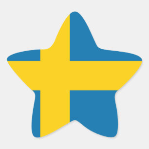 Pegatina En Forma De Estrella Bandera de Suecia