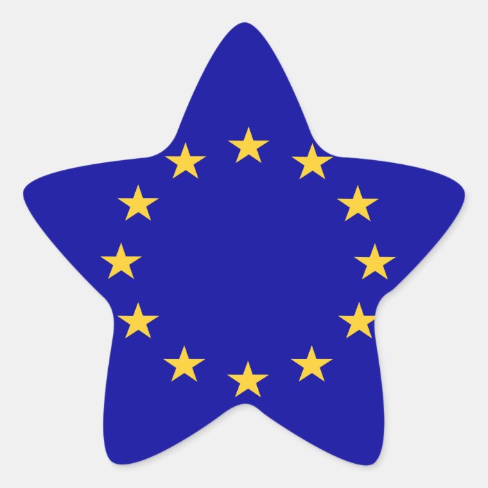 Pegatina En Forma De Estrella Bandera De Unión Europea | Zazzle.es