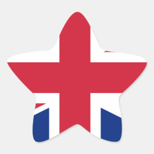 Pegatina En Forma De Estrella Bandera del Reino Unido