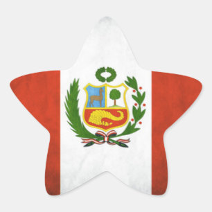Pegatina En Forma De Estrella Bandera Nacional del Perú