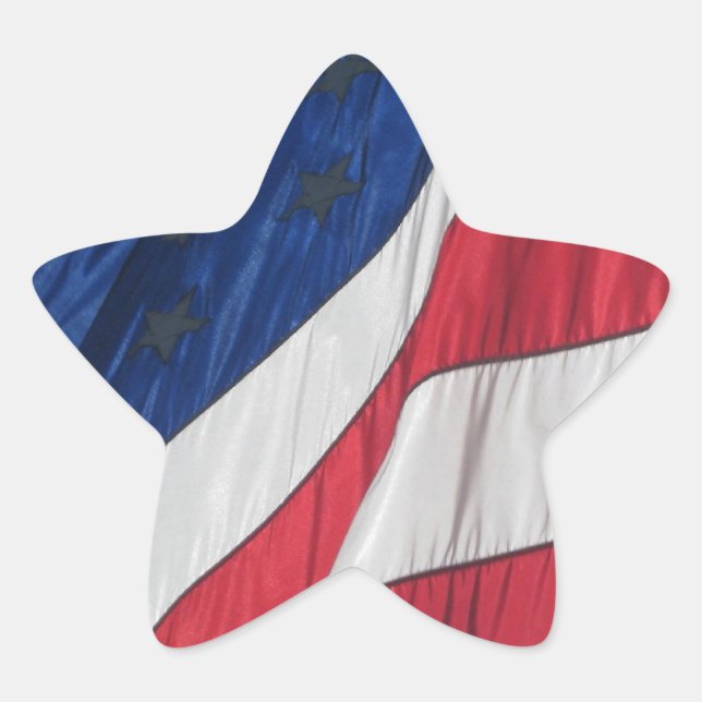 Pegatina En Forma De Estrella Bandera Patriótica Americana (Anverso)