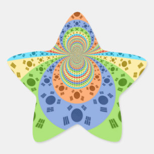 Pegatina En Forma De Estrella Bandera surcoreana inspira arte abstracto