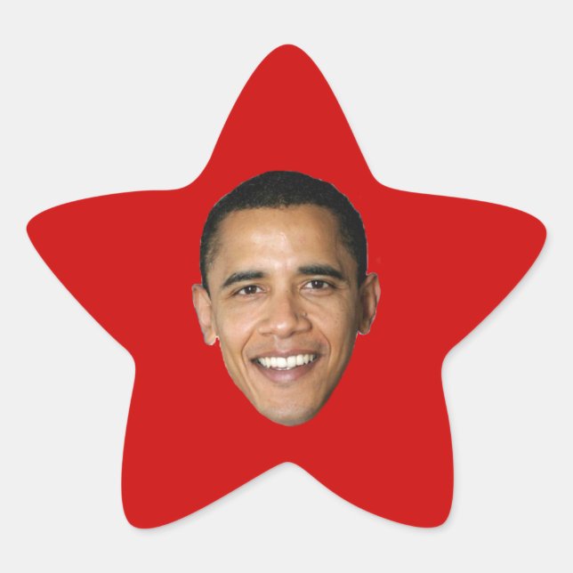 Pegatina En Forma De Estrella Barack Obama (Anverso)