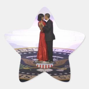 Pegatina En Forma De Estrella Barack y Michelle Obama