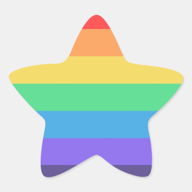 Pegatina En Forma De Estrella Básicamente Arcoiris (Anverso)