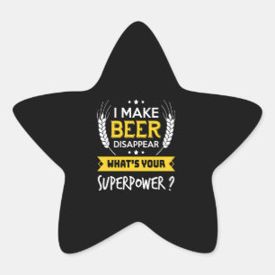 Pegatina En Forma De Estrella Beer Lover Hago desaparecer a la cerveza lo que