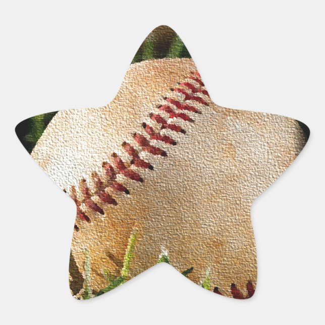 Pegatina En Forma De Estrella Béisbol (Anverso)