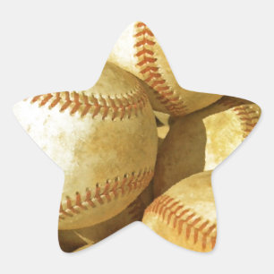 Pegatina En Forma De Estrella Béisbol