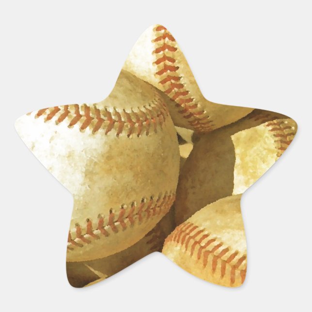 Pegatina En Forma De Estrella Béisbol (Anverso)