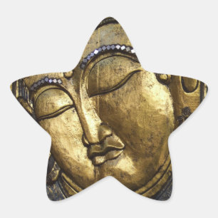 Pegatina En Forma De Estrella Bendición de Buda Dorado Amor Inspirador