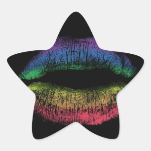 Pegatina En Forma De Estrella Beso arcoiris