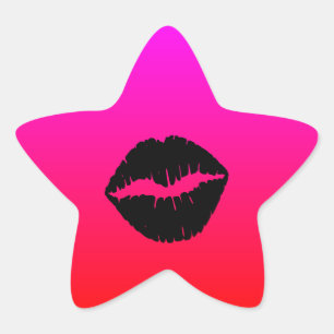 Pegatina En Forma De Estrella Beso Negro