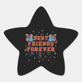 Pegatina En Forma De Estrella best friends forever,best friend day, funny, party