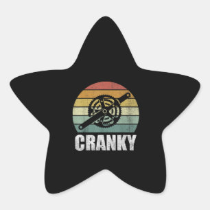 Pegatina En Forma De Estrella Bicicleta Cranky Regalos Ciclistas Amantes Cranky
