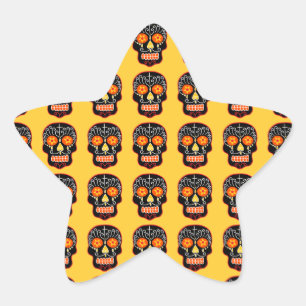 Pegatina En Forma De Estrella Black Sugar Skull
