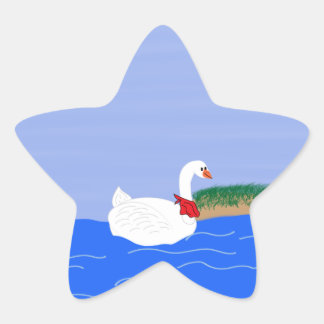 Pegatina En Forma De Estrella Blanco ganso en el arte Personalizado