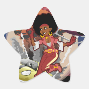 Pegatina En Forma De Estrella blaxploitía afro spym