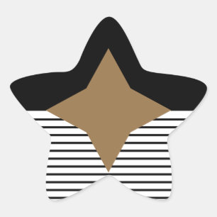 Pegatina En Forma De Estrella Bloqueo de color blanco negro y diamante marrón