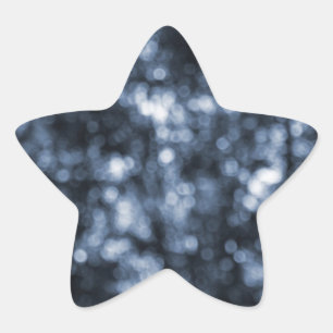 Pegatina En Forma De Estrella Blue Bokeh