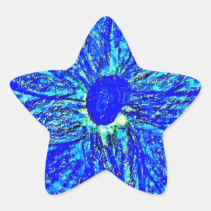 Pegatina En Forma De Estrella Blue Dalhia, Pegatina estrella