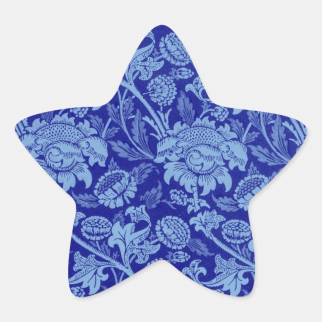 Pegatina En Forma De Estrella Blue Wey de William Morris (Anverso)
