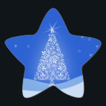 Pegatina En Forma De Estrella Blue White Merry Christmas Tree Stars Night Light<br><div class="desc"></div>
