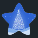 Pegatina En Forma De Estrella Blue White Merry Christmas Tree Stars Night Light<br><div class="desc"></div>