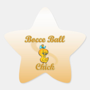 Pegatina En Forma De Estrella Bocce Ball Chick