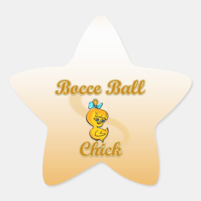 Pegatina En Forma De Estrella Bocce Ball Chick (Anverso)