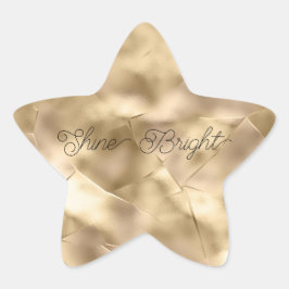 Pegatina En Forma De Estrella Bonito elegante Champagne Gold Glam