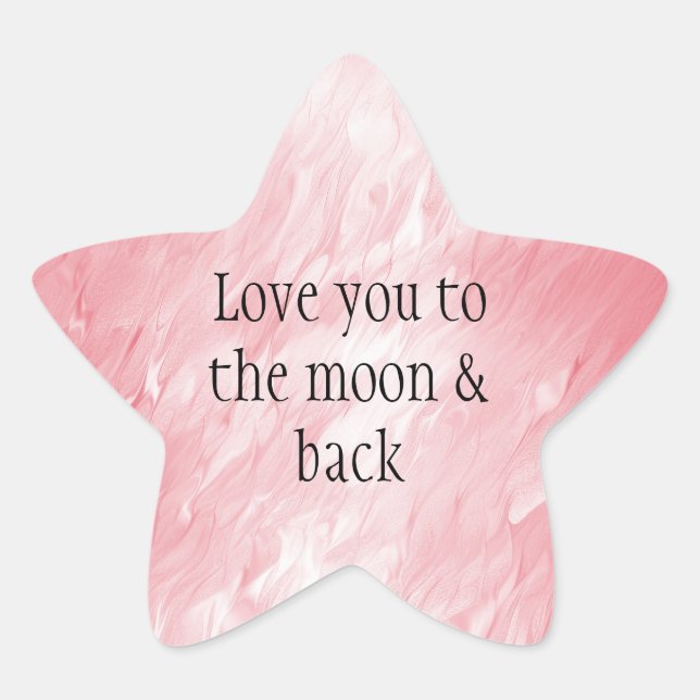 Pegatina En Forma De Estrella Bonito Girly Pink (Anverso)