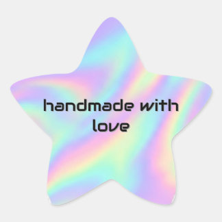 Pegatina En Forma De Estrella Boutique Iridescente Holográfica Hecha a Mano con