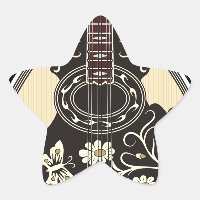 Pegatina En Forma De Estrella Bouzouki (Anverso)