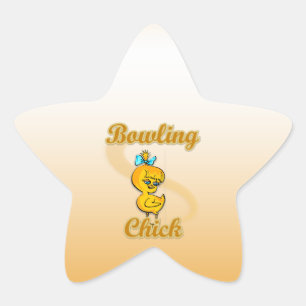 Pegatina En Forma De Estrella Bowling Chick