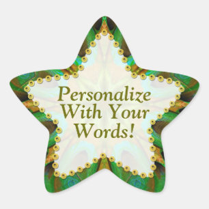 Pegatina En Forma De Estrella Brilla Sobre La Naturaleza Estrella Verde Pegatina