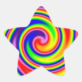 Pegatina En Forma De Estrella Brillo brillante de colores arcoiris Espiral de en