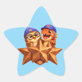 Pegatina En Forma De Estrella Bronze level stage three star shaped sticker sheet