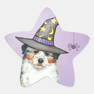 Pegatina En Forma De Estrella Bruja pastora australiana