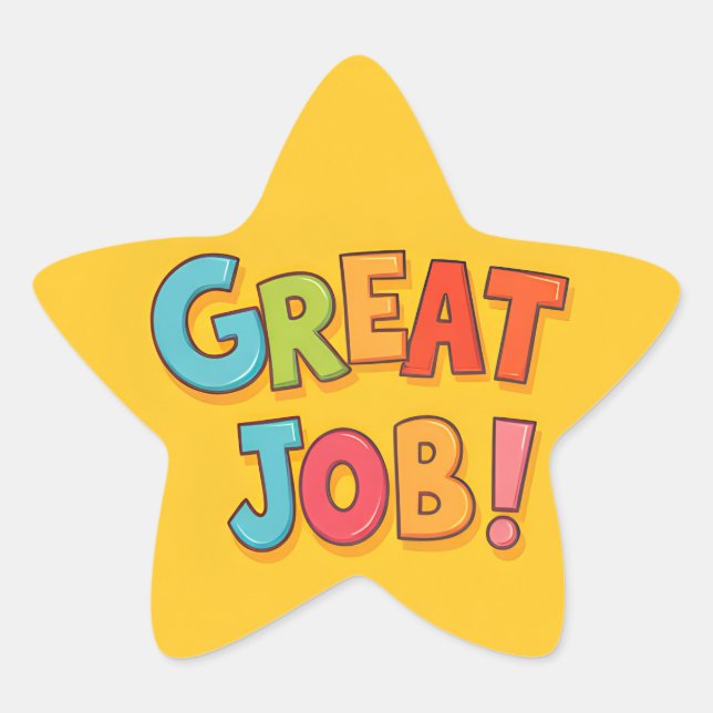 Pegatina En Forma De Estrella ¡Buen trabajo! (Anverso)