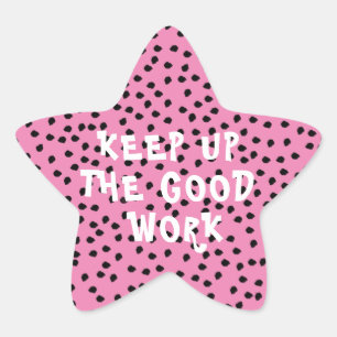 Pegatina En Forma De Estrella Buen trabajo Alentador de profesores Estrella Rosa