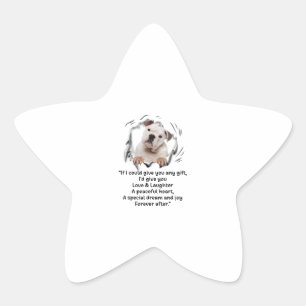 Pegatina En Forma De Estrella Bulldog Cachorro Si Pudiera Darle Algún Regalo