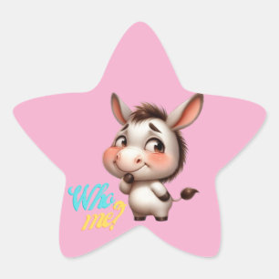 Pegatina En Forma De Estrella Burro Adorable para Navidades 2024 - Regalo perfec