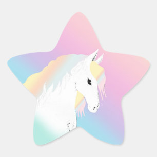 Pegatina En Forma De Estrella Caballo arcoiris Unicornio