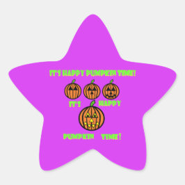 Pegatina En Forma De Estrella Calabaza de Halloween Divertida Fiesta Divertida