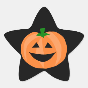 Pegatina En Forma De Estrella Calabaza sonriente