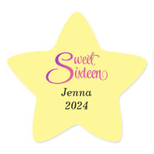 Calcomanías de estrella con nombre y año para Swee