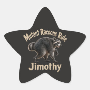 Pegatina En Forma De Estrella Calcomanías de Jimothy Mapache